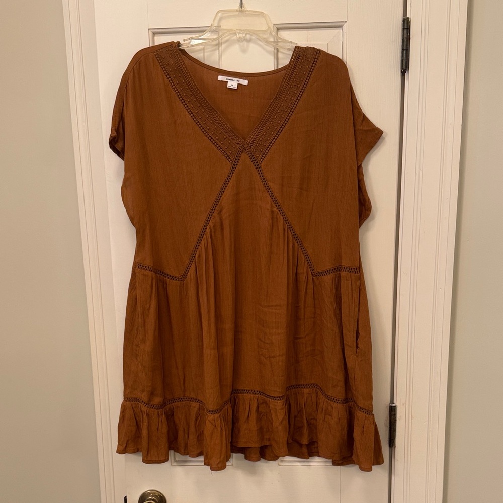 O’Neill Brown Linen Dress